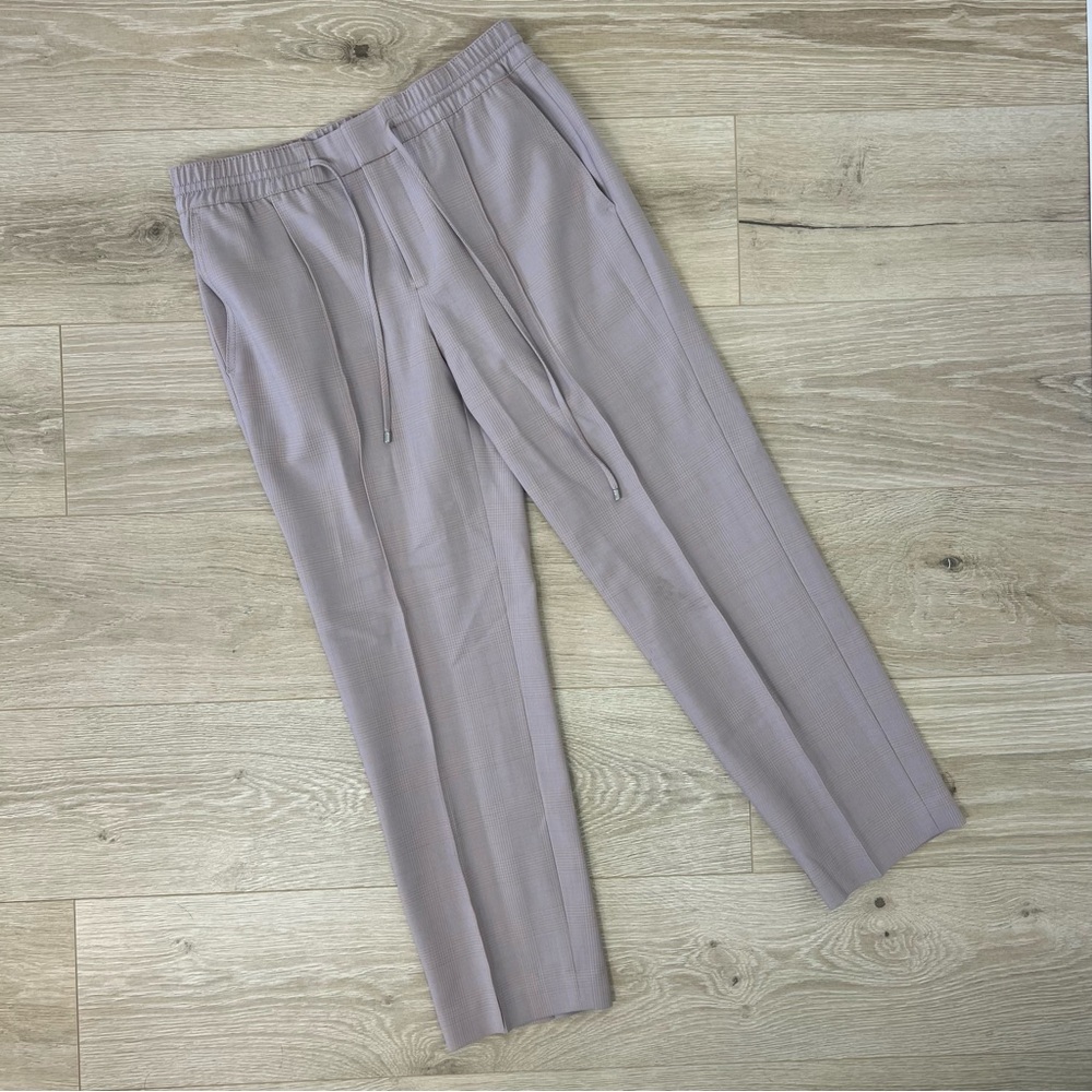 Club Monaco Pink Plaid Wool Blend Pleated Trouser Pants